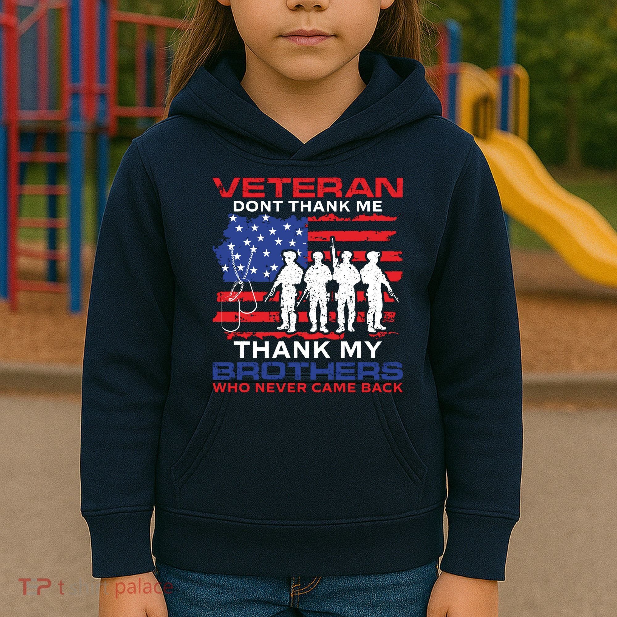 Veteran Don't Thank Me Kids Hoodie