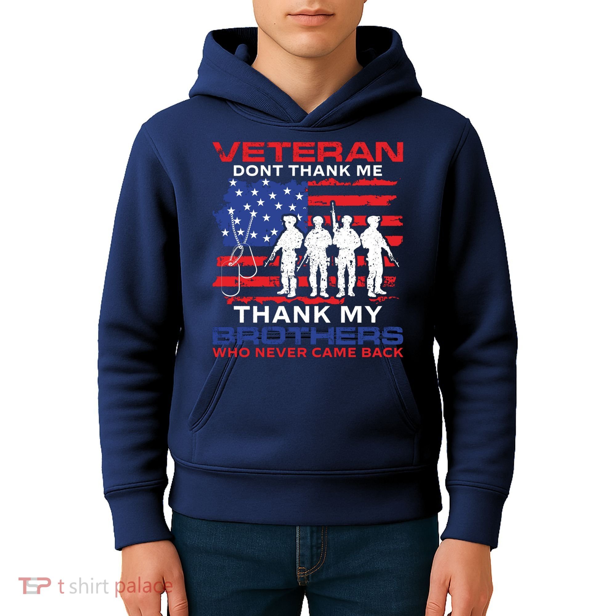 Veteran Don't Thank Me Kids Hoodie