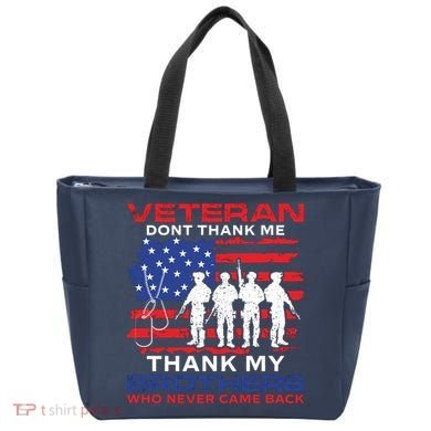 Veteran Don't Thank Me Tote Bag