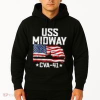 Veterans Day Uss Midway Cva41 Aircraft Carrier Hoodie thumb 2