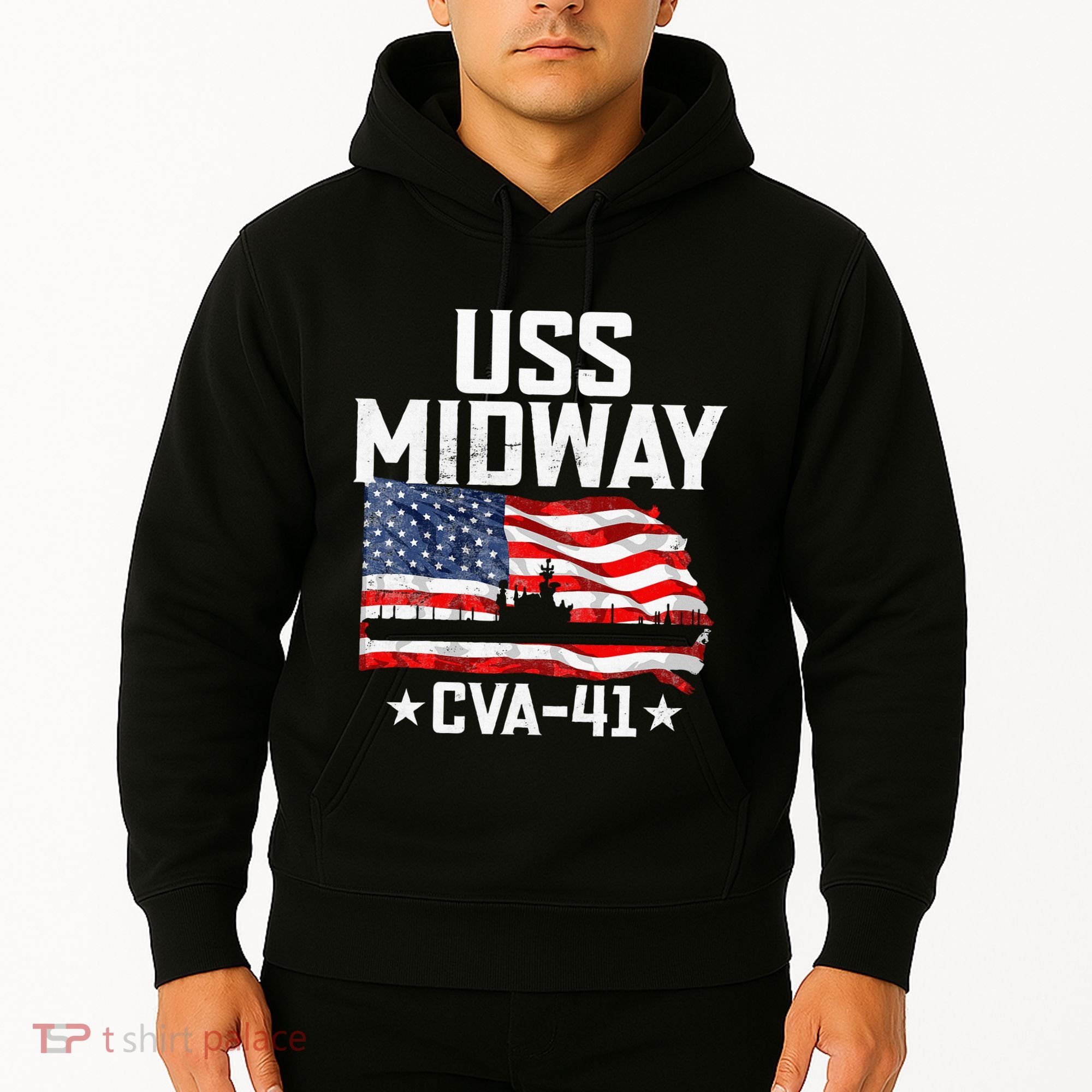 Veterans Day Uss Midway Cva41 Aircraft Carrier Hoodie