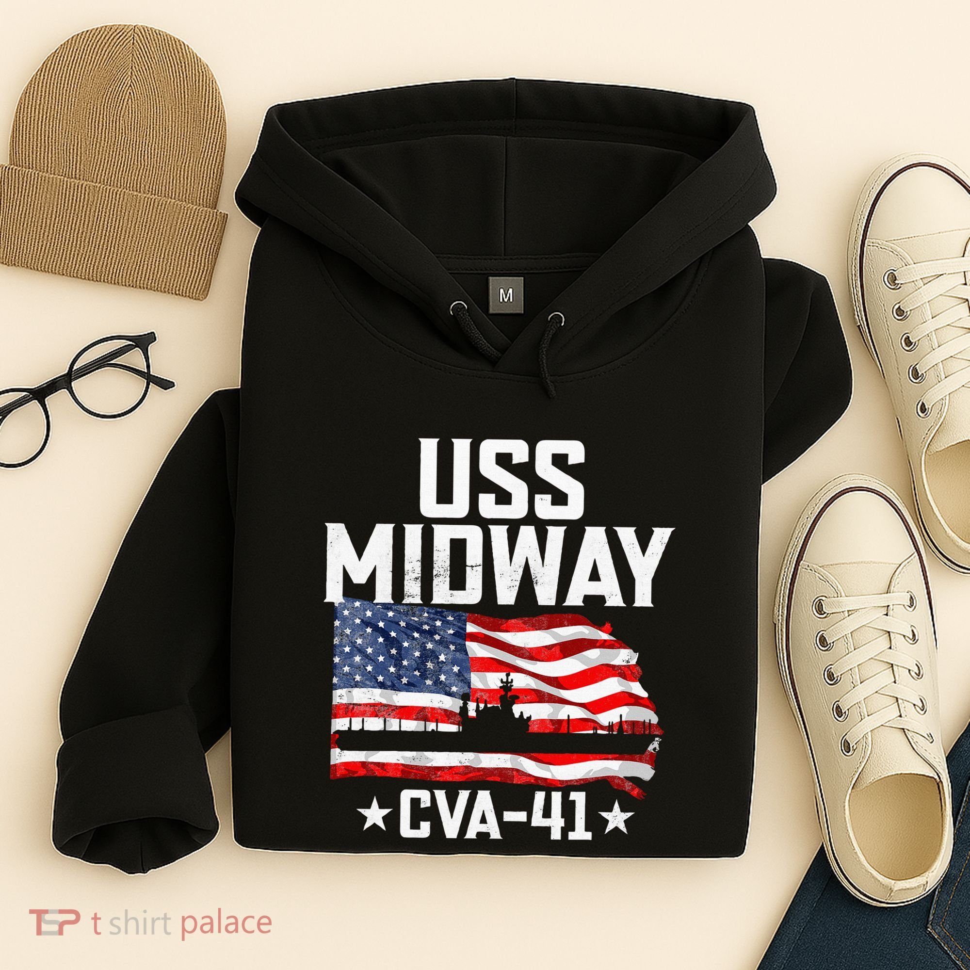 Veterans Day Uss Midway Cva41 Aircraft Carrier Hoodie
