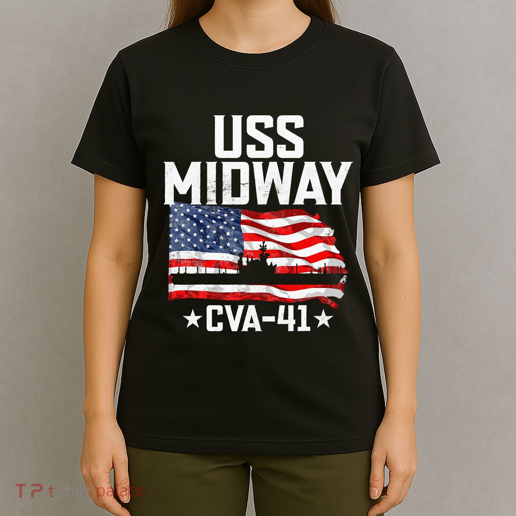 Veterans Day Uss Midway Cva41 Aircraft Carrier T-Shirt