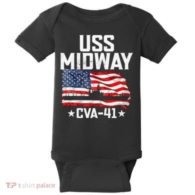 Veterans Day Uss Midway Cva41 Aircraft Carrier Baby Bodysuit