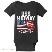 Veterans Day Uss Midway Cva41 Aircraft Carrier Baby Bodysuit thumb 0