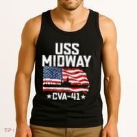 Veterans Day Uss Midway Cva41 Aircraft Carrier Tank Top thumb 3