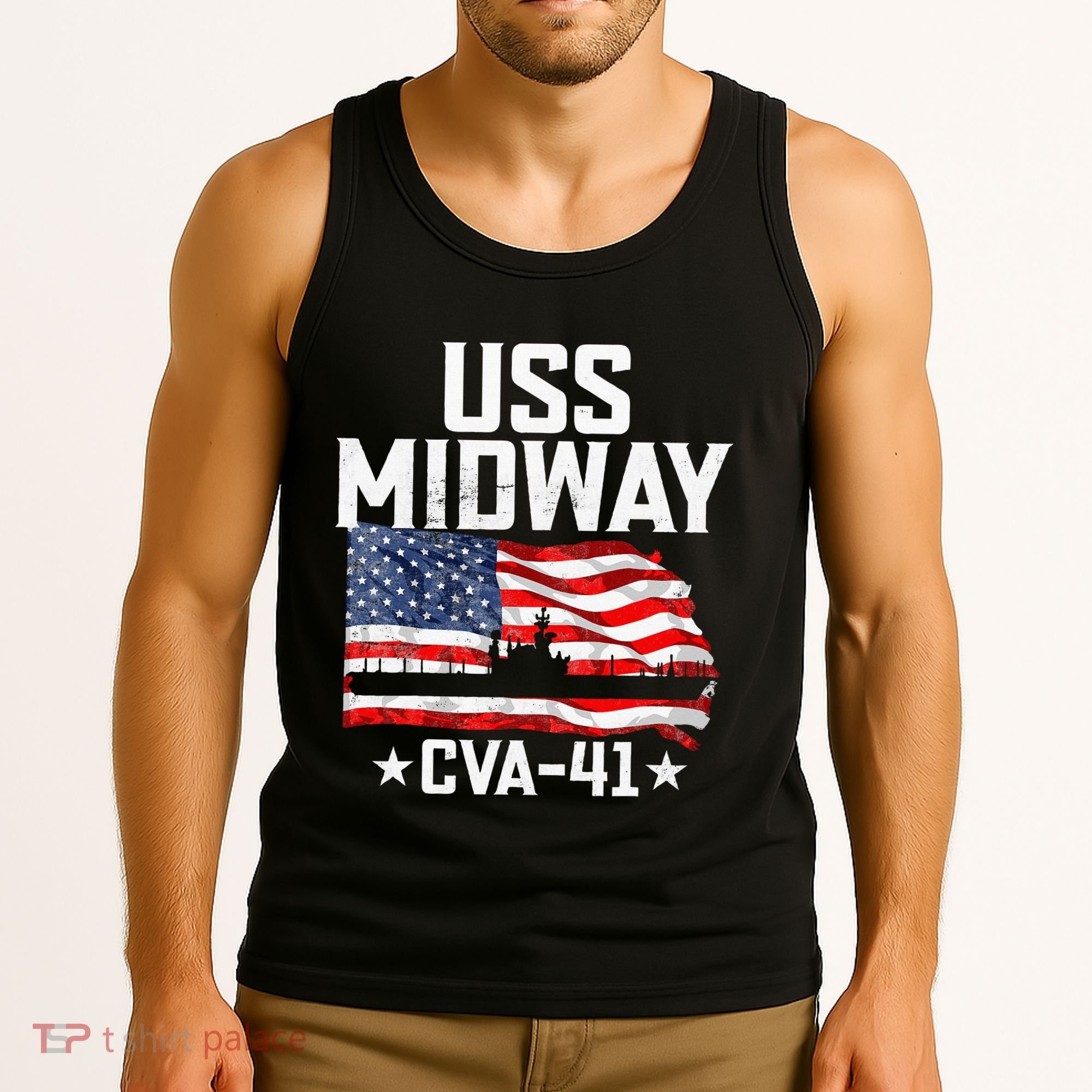 Veterans Day Uss Midway Cva41 Aircraft Carrier Tank Top