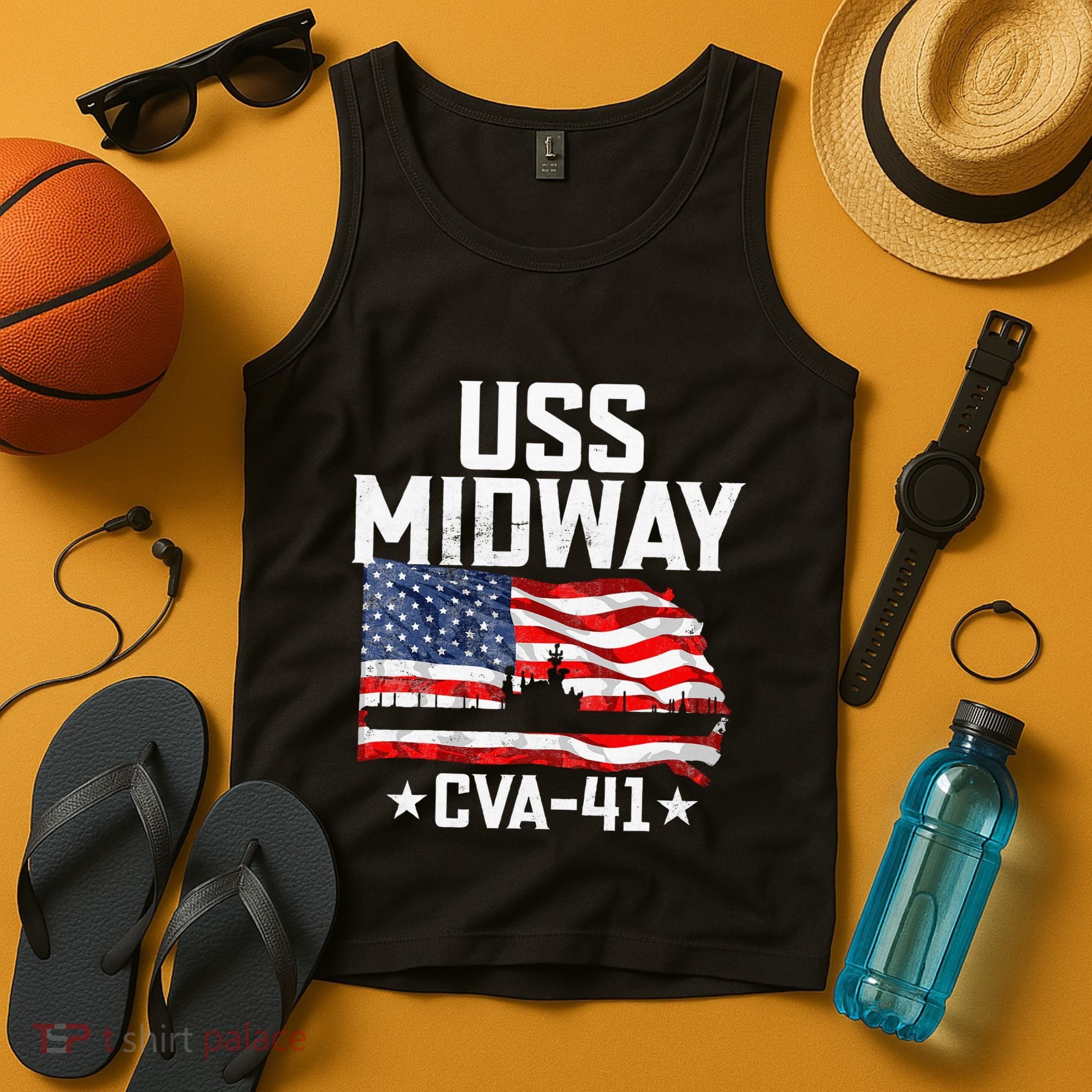 Veterans Day Uss Midway Cva41 Aircraft Carrier Tank Top