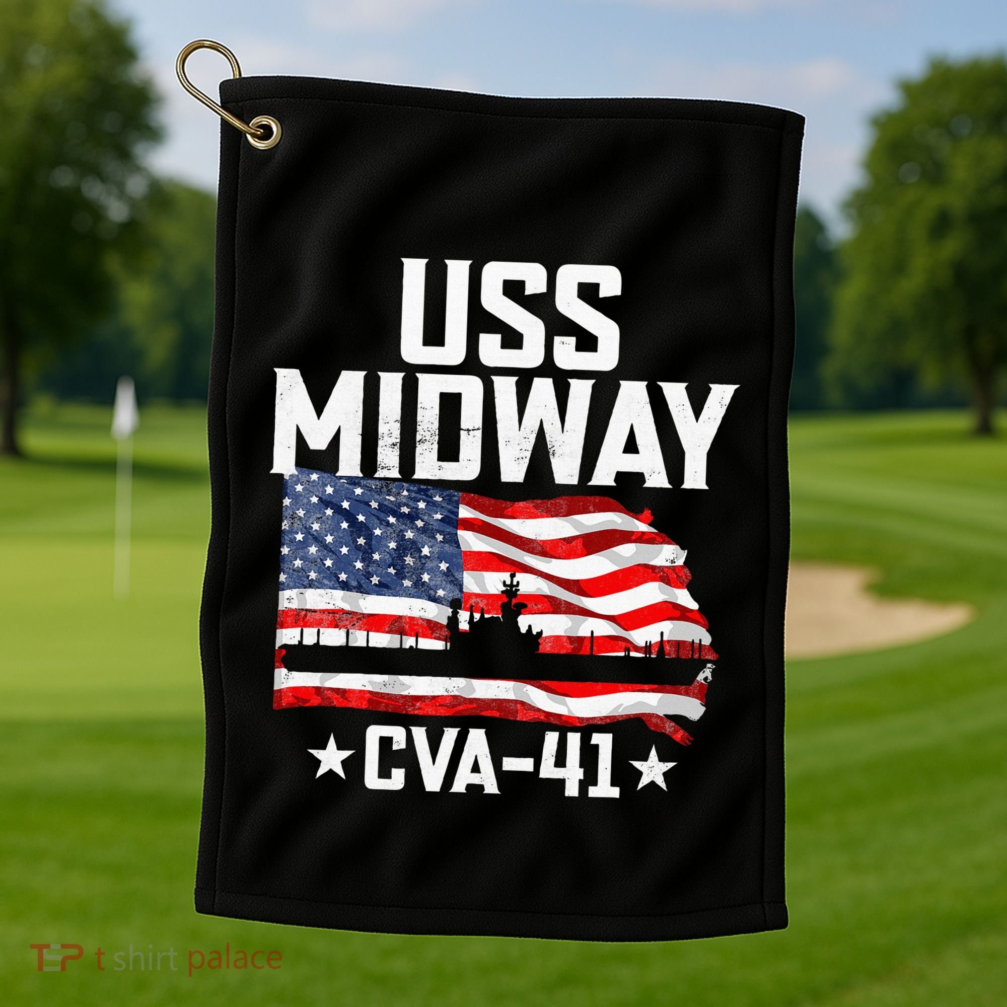 Veterans Day Uss Midway Cva41 Aircraft Carrier Golf Towel
