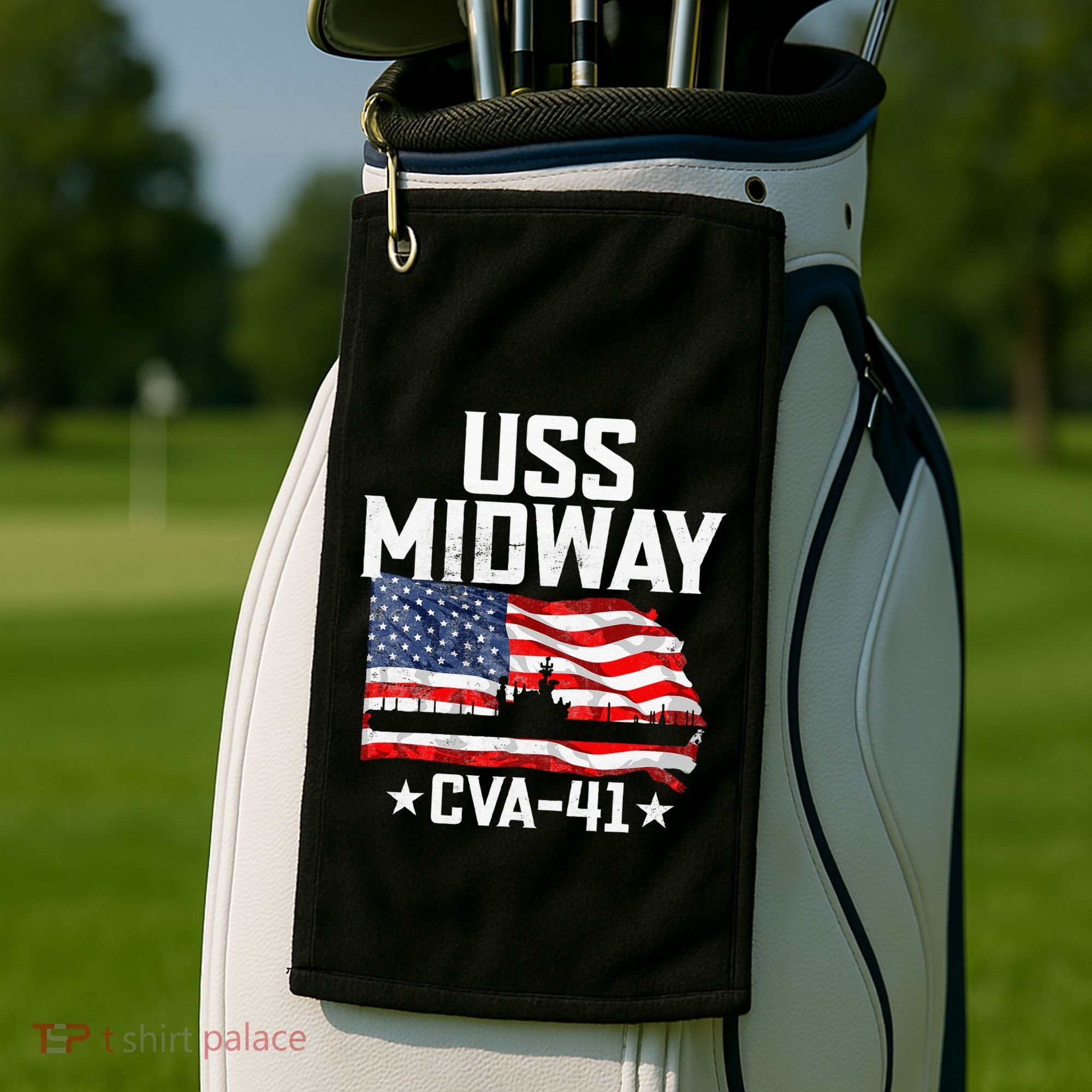 Veterans Day Uss Midway Cva41 Aircraft Carrier Golf Towel