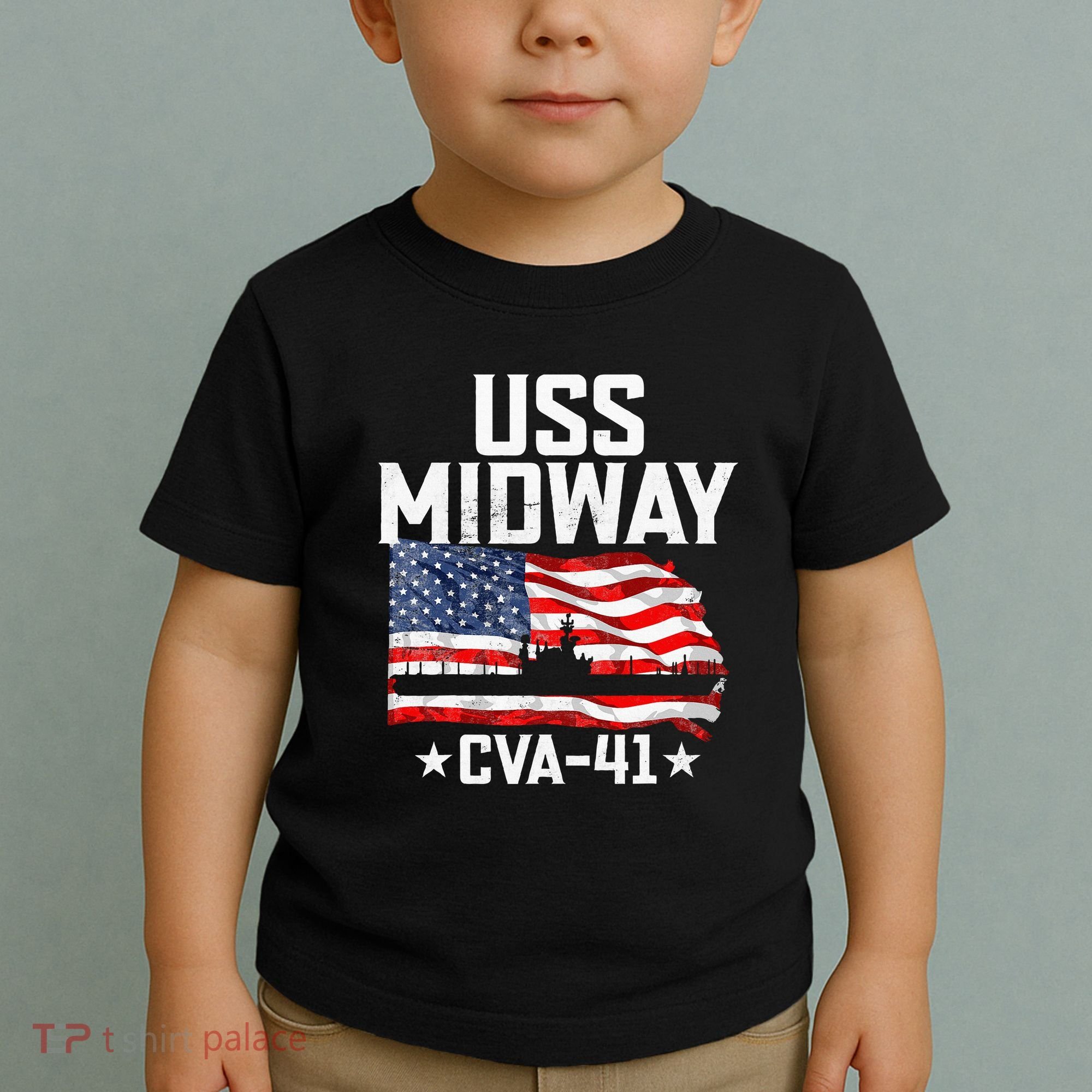 Veterans Day Uss Midway Cva41 Aircraft Carrier Toddler T-Shirt