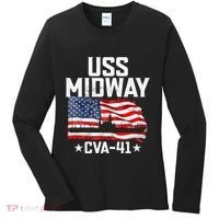 Veterans Day Uss Midway Cva41 Aircraft Carrier Women's Long Sleeve Shirt thumb 0