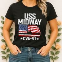 Veterans Day Uss Midway Cva41 Aircraft Carrier Women's T-Shirt thumb 2