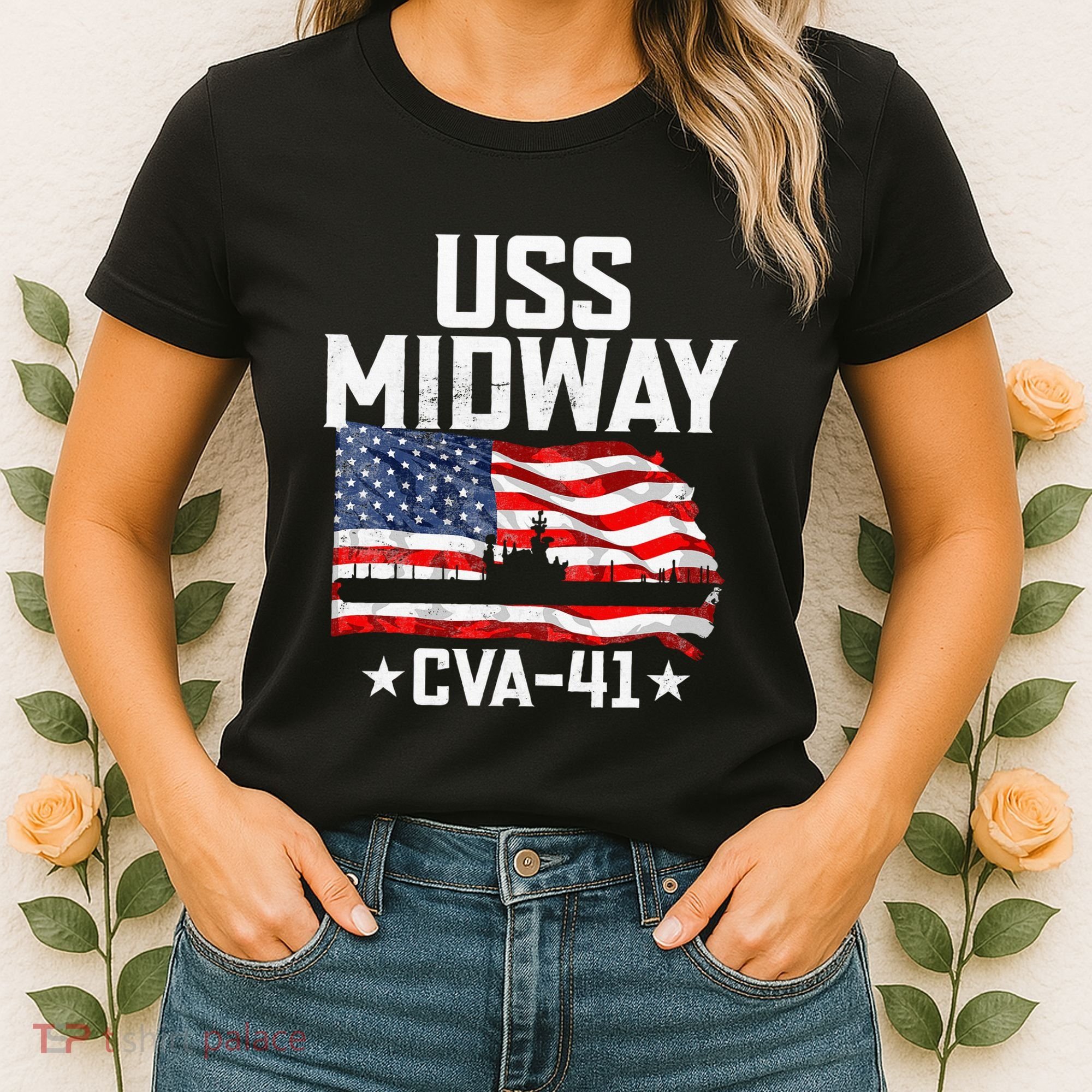 Veterans Day Uss Midway Cva41 Aircraft Carrier Women's T-Shirt