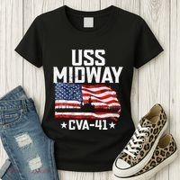 Veterans Day Uss Midway Cva41 Aircraft Carrier Women's T-Shirt thumb 3