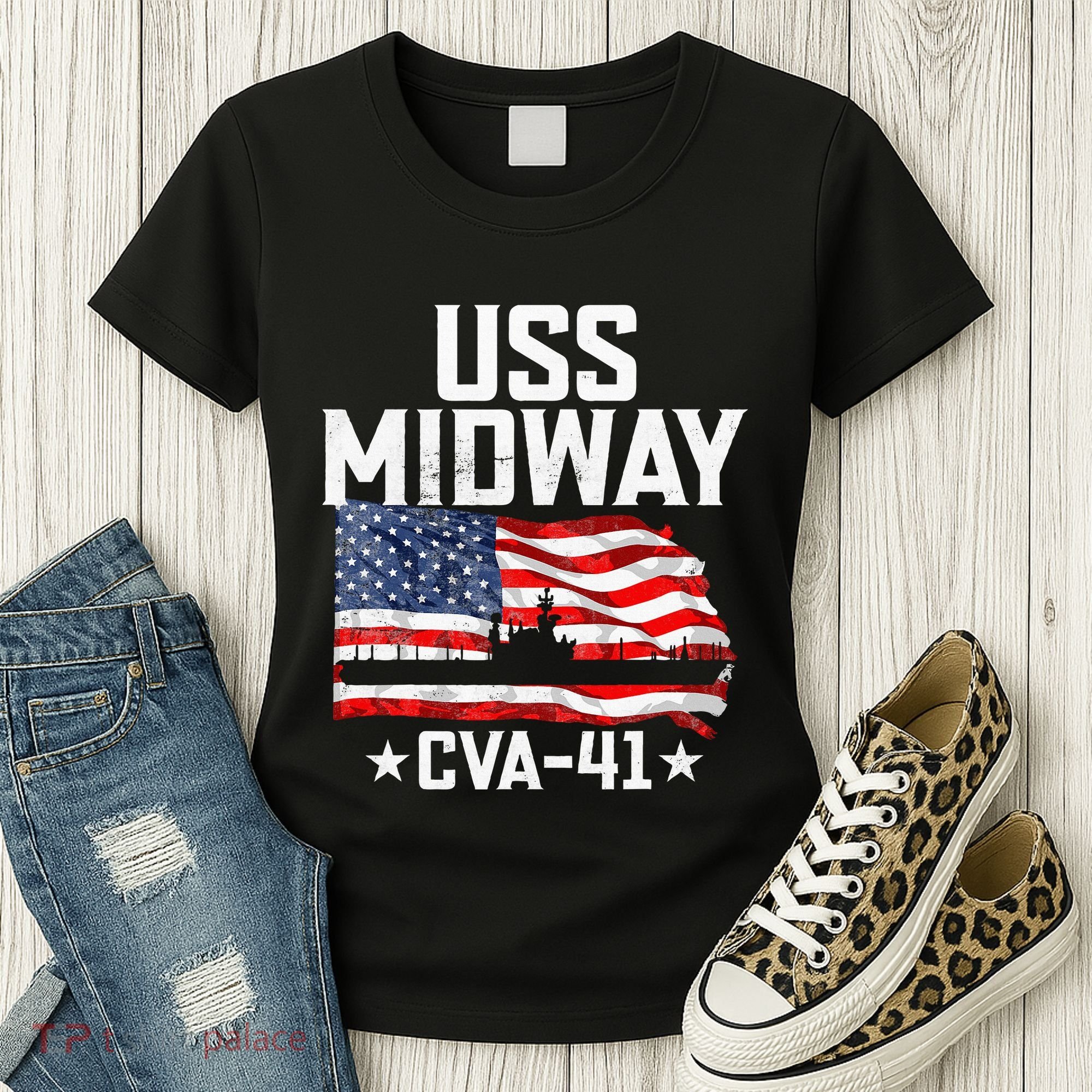 Veterans Day Uss Midway Cva41 Aircraft Carrier Women's T-Shirt