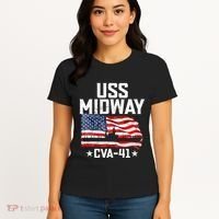 Veterans Day Uss Midway Cva41 Aircraft Carrier Women's T-Shirt thumb 4
