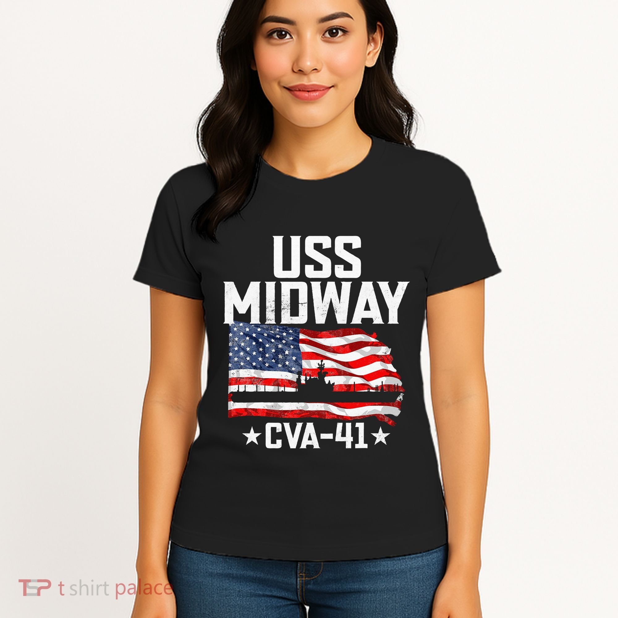 Veterans Day Uss Midway Cva41 Aircraft Carrier Women's T-Shirt