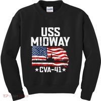 Veterans Day Uss Midway Cva41 Aircraft Carrier Kids Sweatshirt thumb 0
