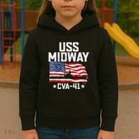 Veterans Day Uss Midway Cva41 Aircraft Carrier Kids Hoodie thumb 3
