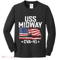 Veterans Day Uss Midway Cva41 Aircraft Carrier Kids Long Sleeve Shirt thumb 0