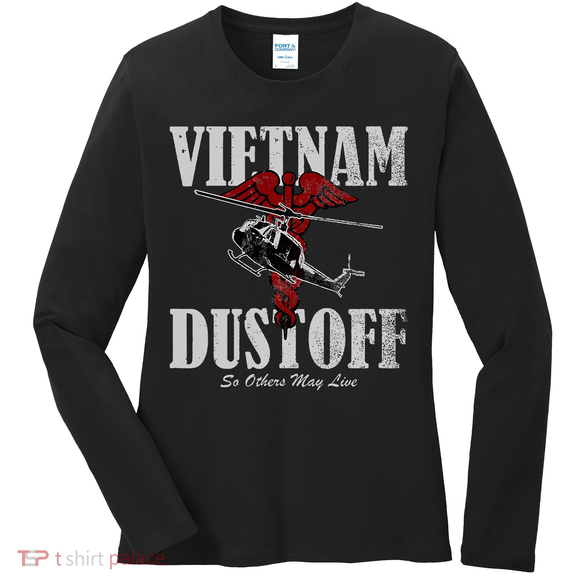 Vietnam Dustoff Uh1 Huey Women's Long Sleeve Shirt