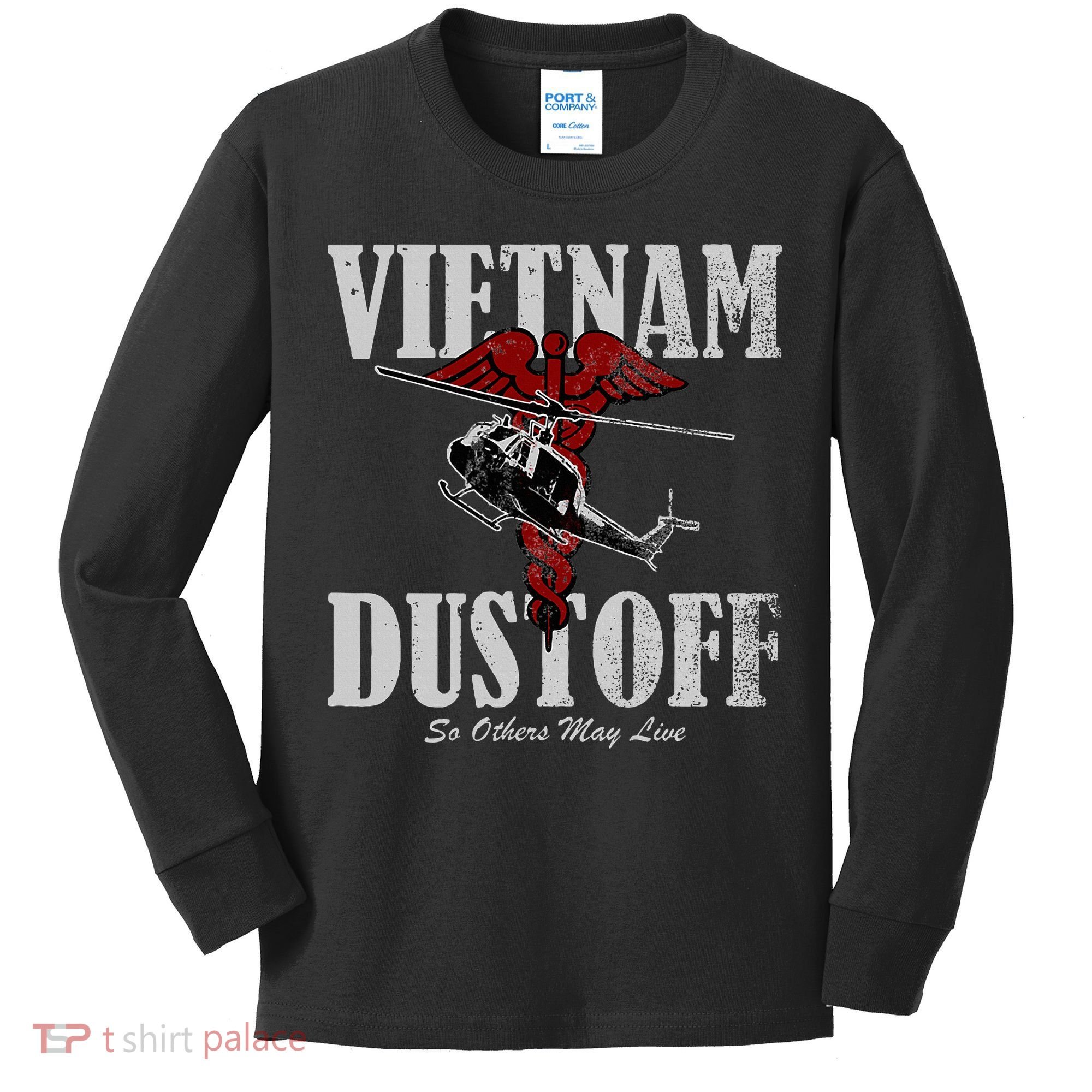 Vietnam Dustoff Uh1 Huey Kids Long Sleeve Shirt