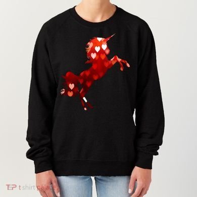 Valentines Day Unicorn Hearts Meaningful Gift Women's Sweatshirt