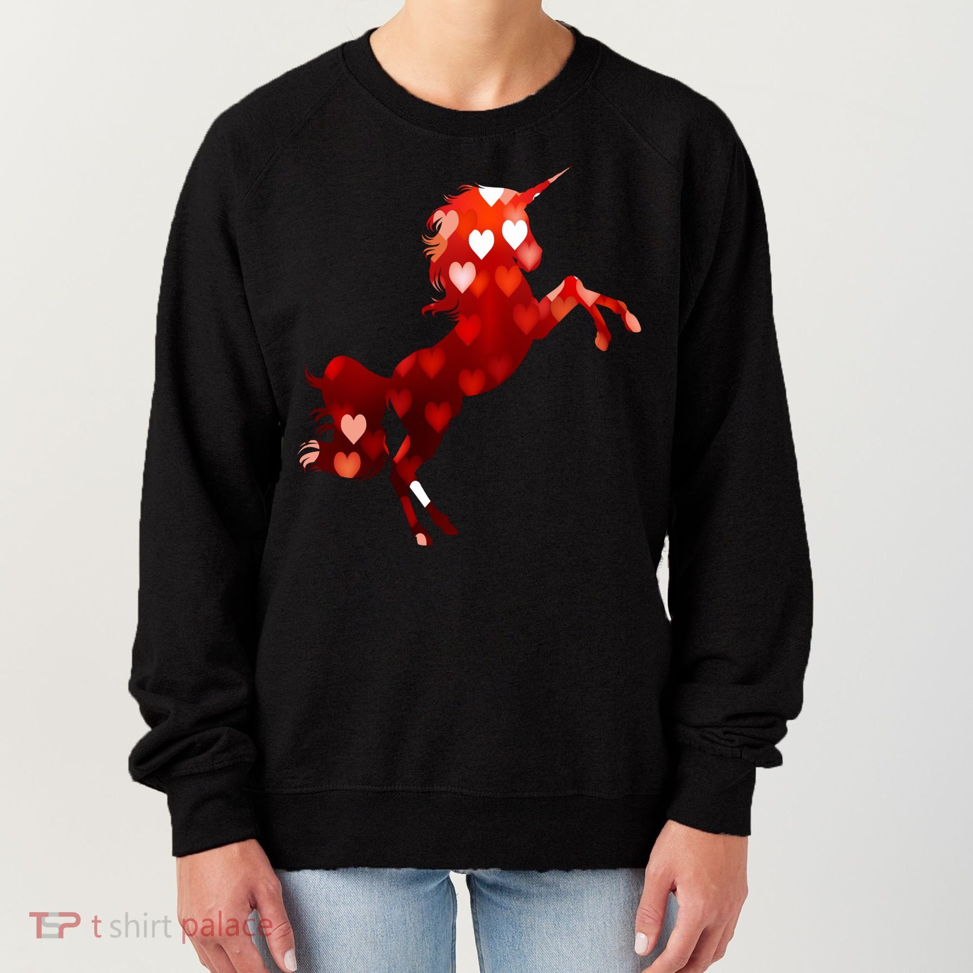 Valentines Day Unicorn Hearts Meaningful Gift Women's Sweatshirt