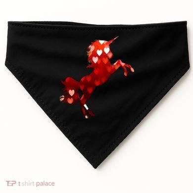 Valentines Day Unicorn Hearts Meaningful Gift USA-Made Doggie Bandana