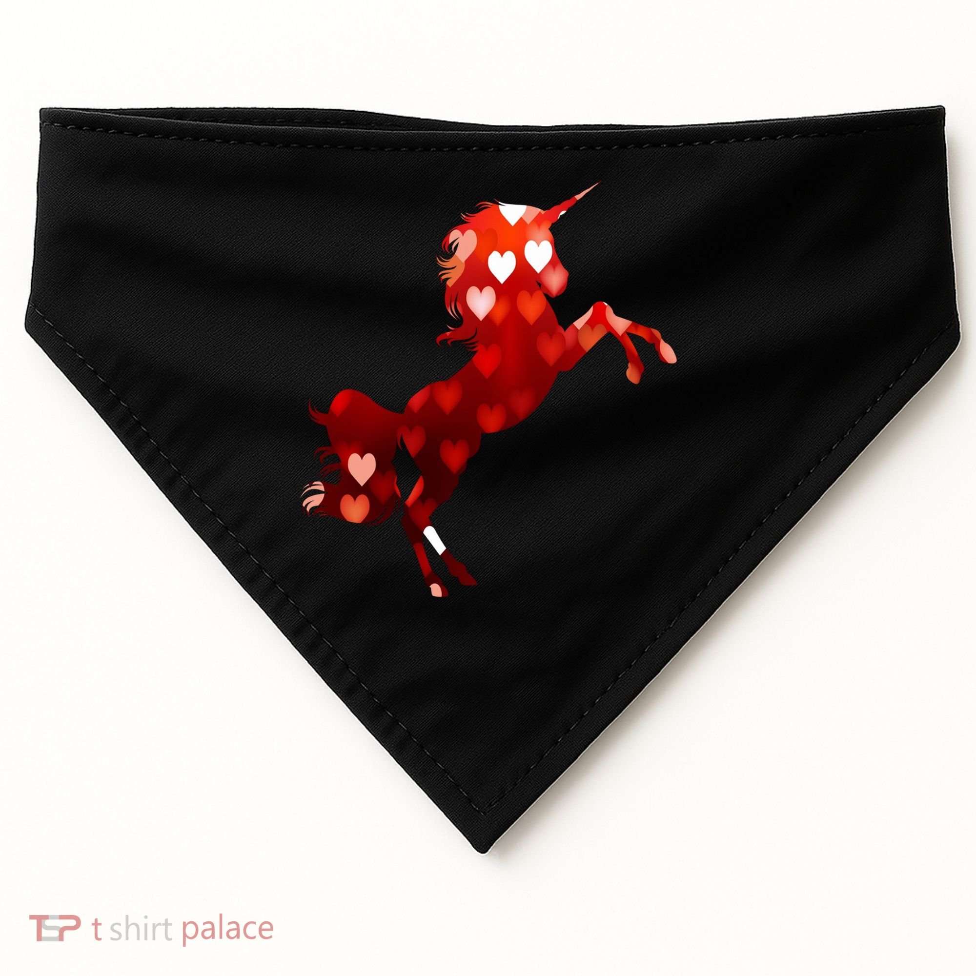 Valentines Day Unicorn Hearts Meaningful Gift USA-Made Doggie Bandana