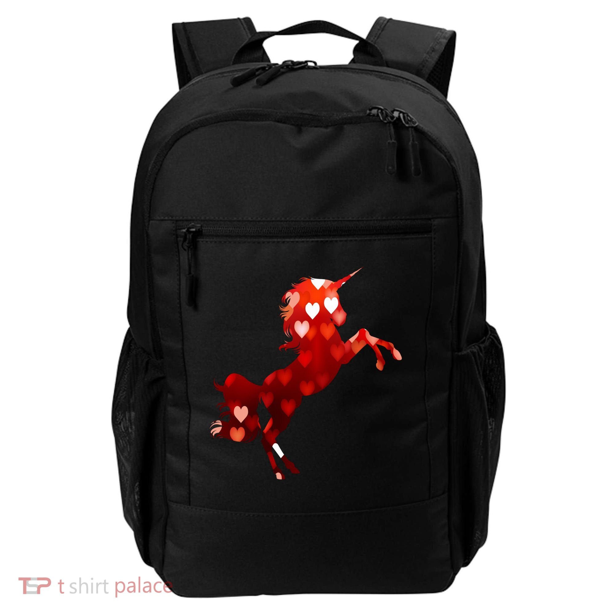 Valentines Day Unicorn Hearts Meaningful Gift Backpack