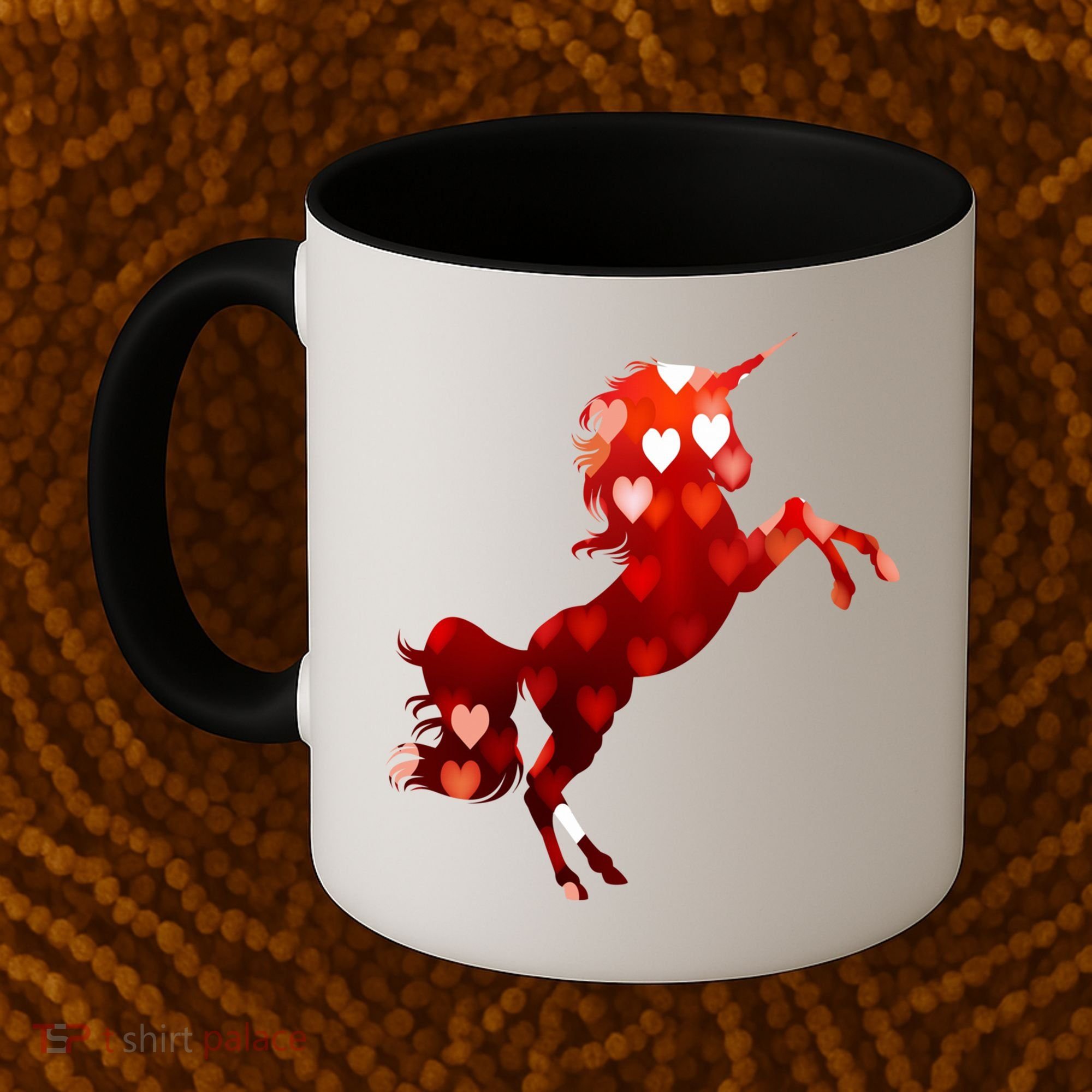 Valentines Day Unicorn Hearts Meaningful Gift Coffee Mug