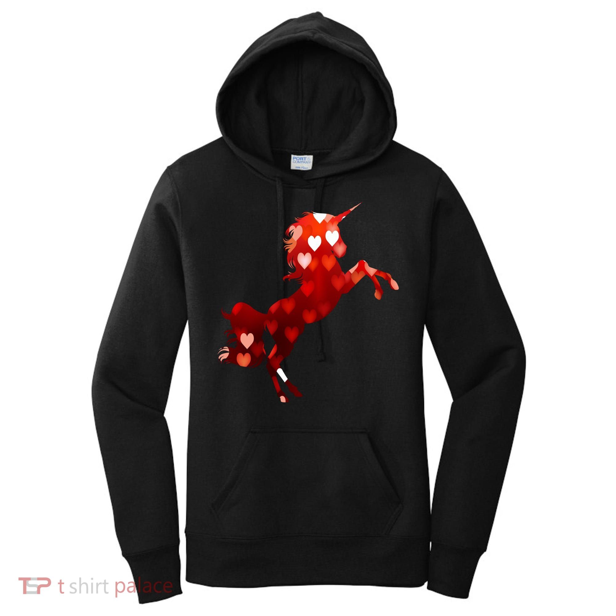Valentines Day Unicorn Hearts Meaningful Gift Women's Hoodie