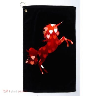 Valentines Day Unicorn Hearts Meaningful Gift Golf Towel