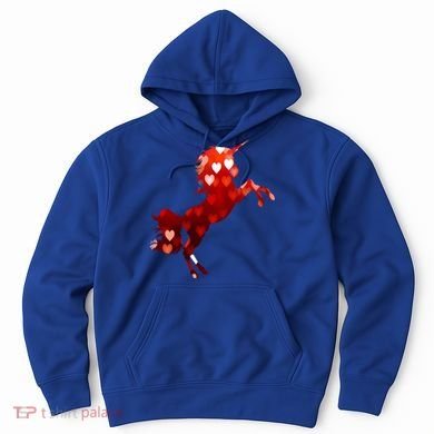 Valentines Day Unicorn Hearts Meaningful Gift Hoodie