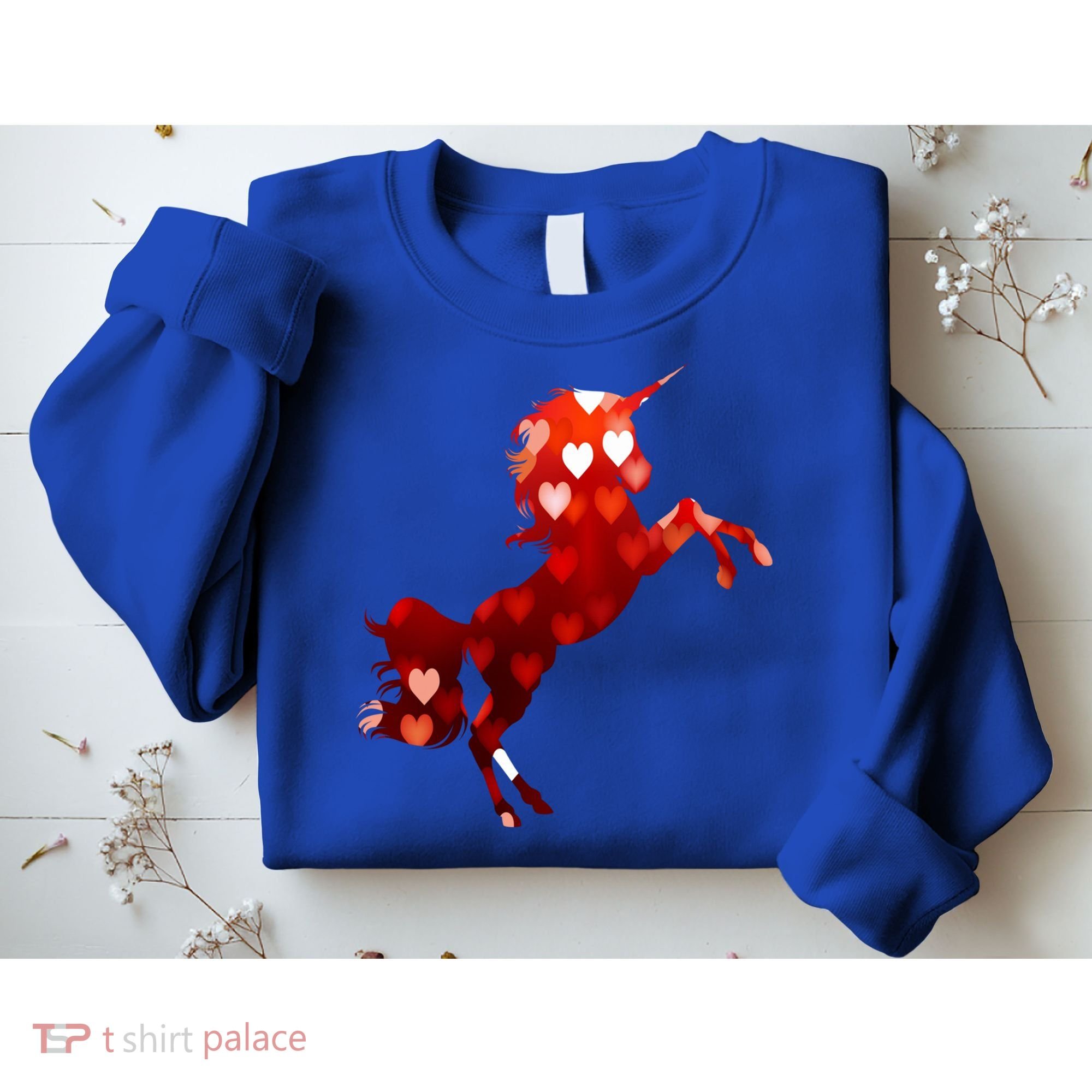 Valentines Day Unicorn Hearts Meaningful Gift Sweatshirt