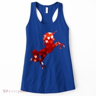 Valentines Day Unicorn Hearts Meaningful Gift Women's Tank Top