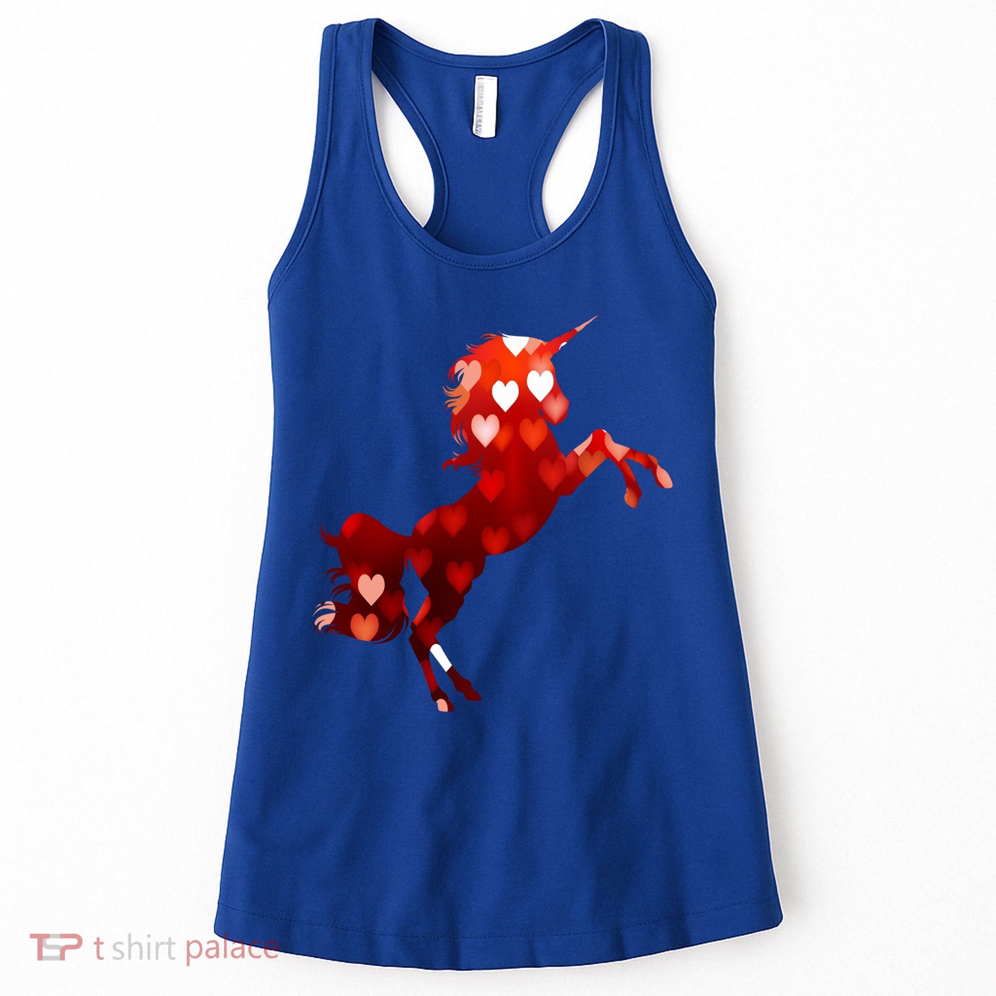 Valentines Day Unicorn Hearts Meaningful Gift Women's Tank Top