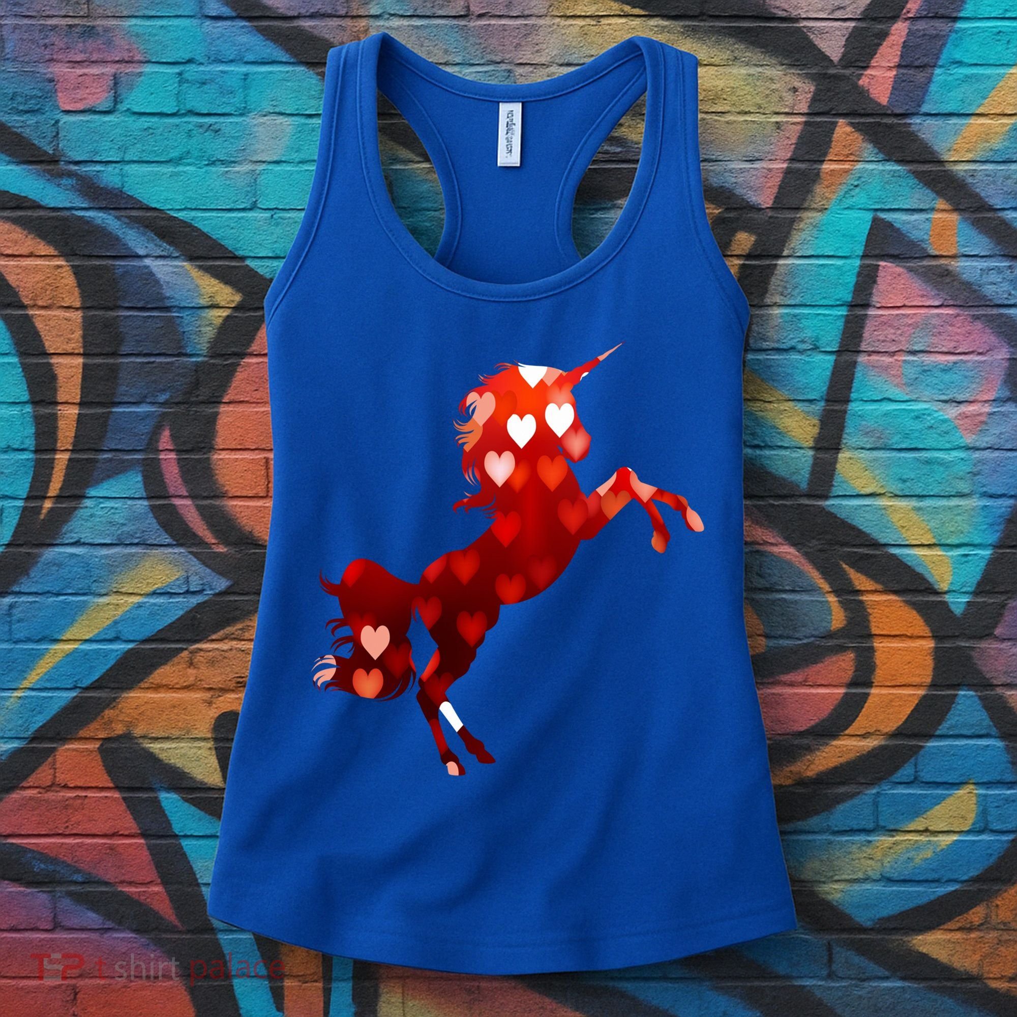Valentines Day Unicorn Hearts Meaningful Gift Women's Tank Top