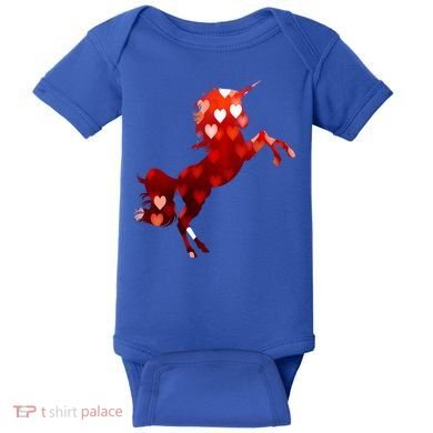 Valentines Day Unicorn Hearts Meaningful Gift Baby Bodysuit