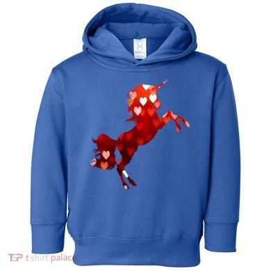Valentines Day Unicorn Hearts Meaningful Gift Toddler Hoodie