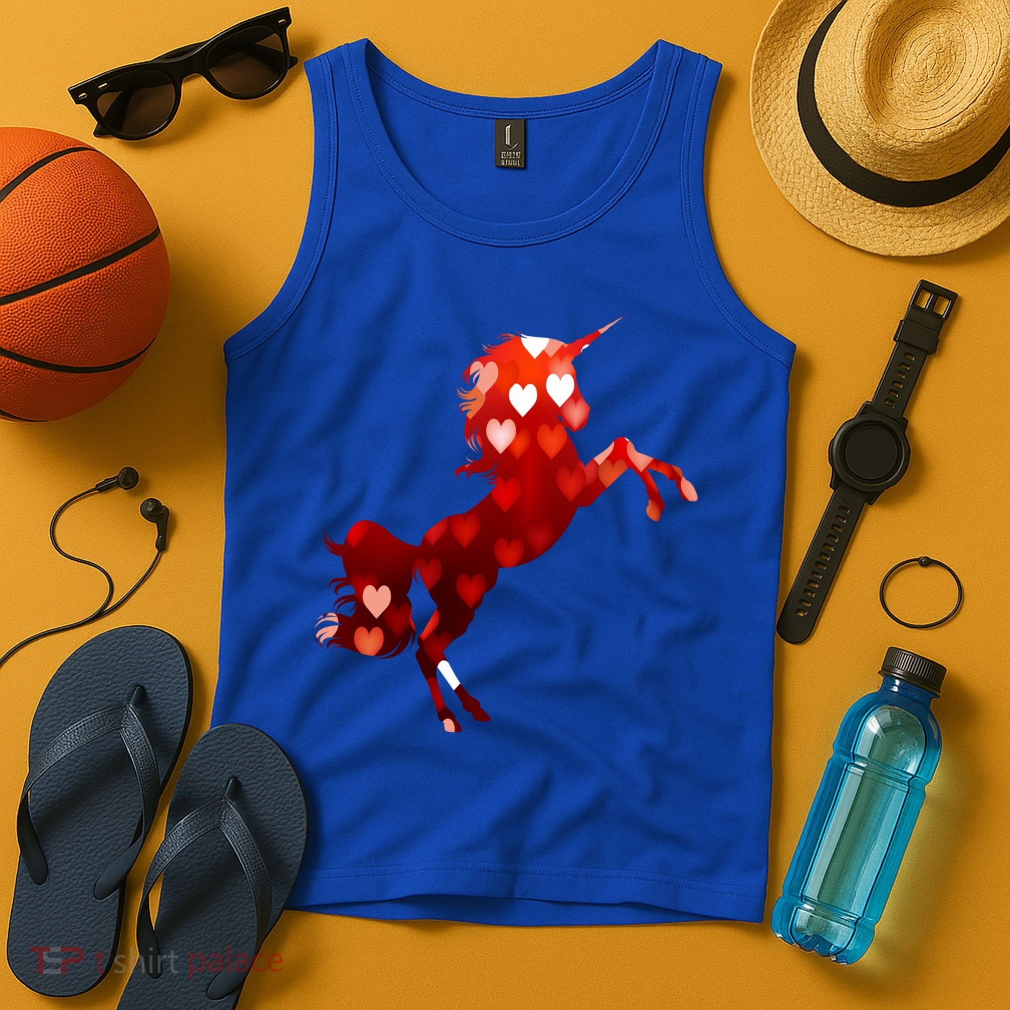 Valentines Day Unicorn Hearts Meaningful Gift Tank Top