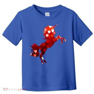 Valentines Day Unicorn Hearts Meaningful Gift Toddler T-Shirt