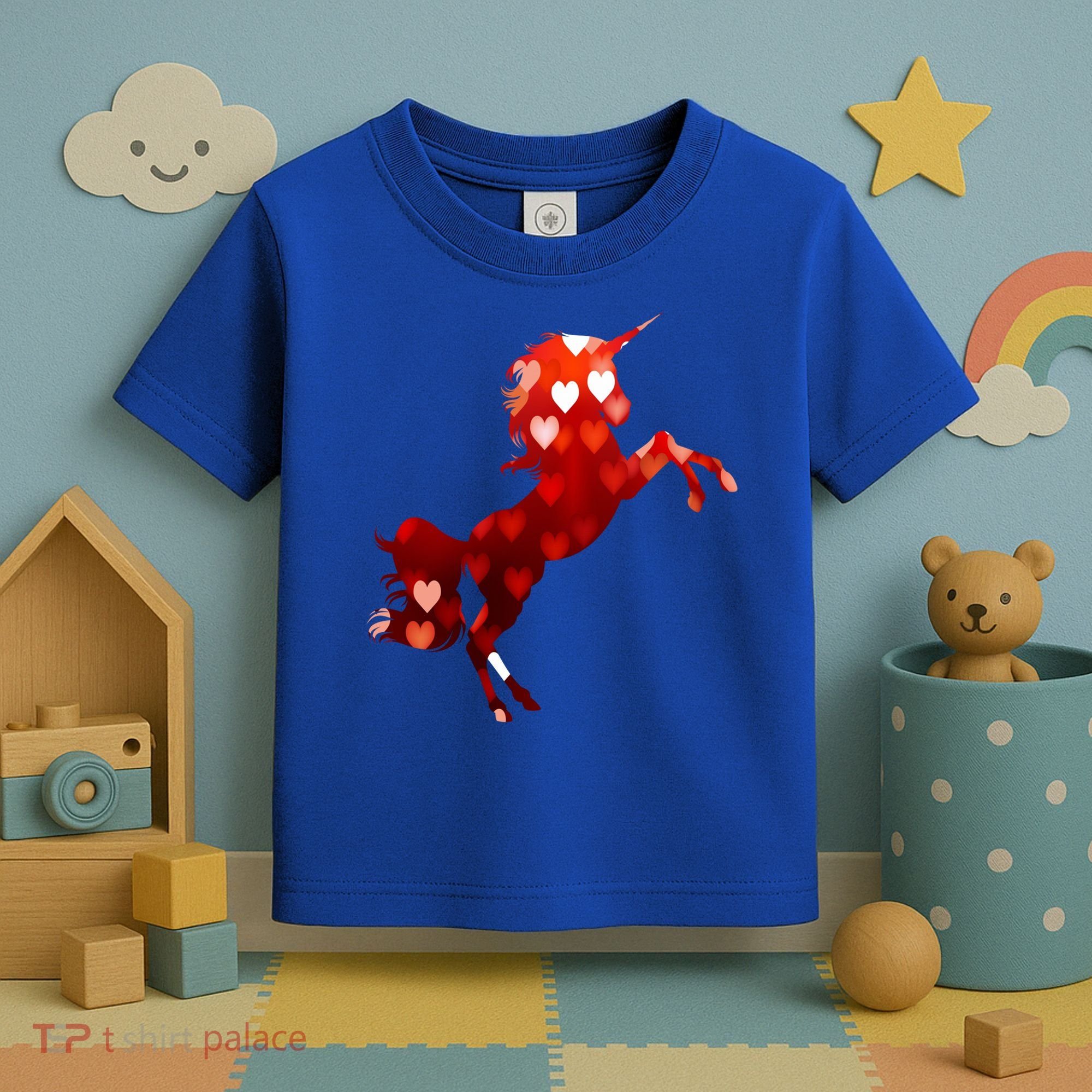 Valentines Day Unicorn Hearts Meaningful Gift Toddler T-Shirt