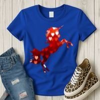 Valentines Day Unicorn Hearts Meaningful Gift Women's T-Shirt thumb 3