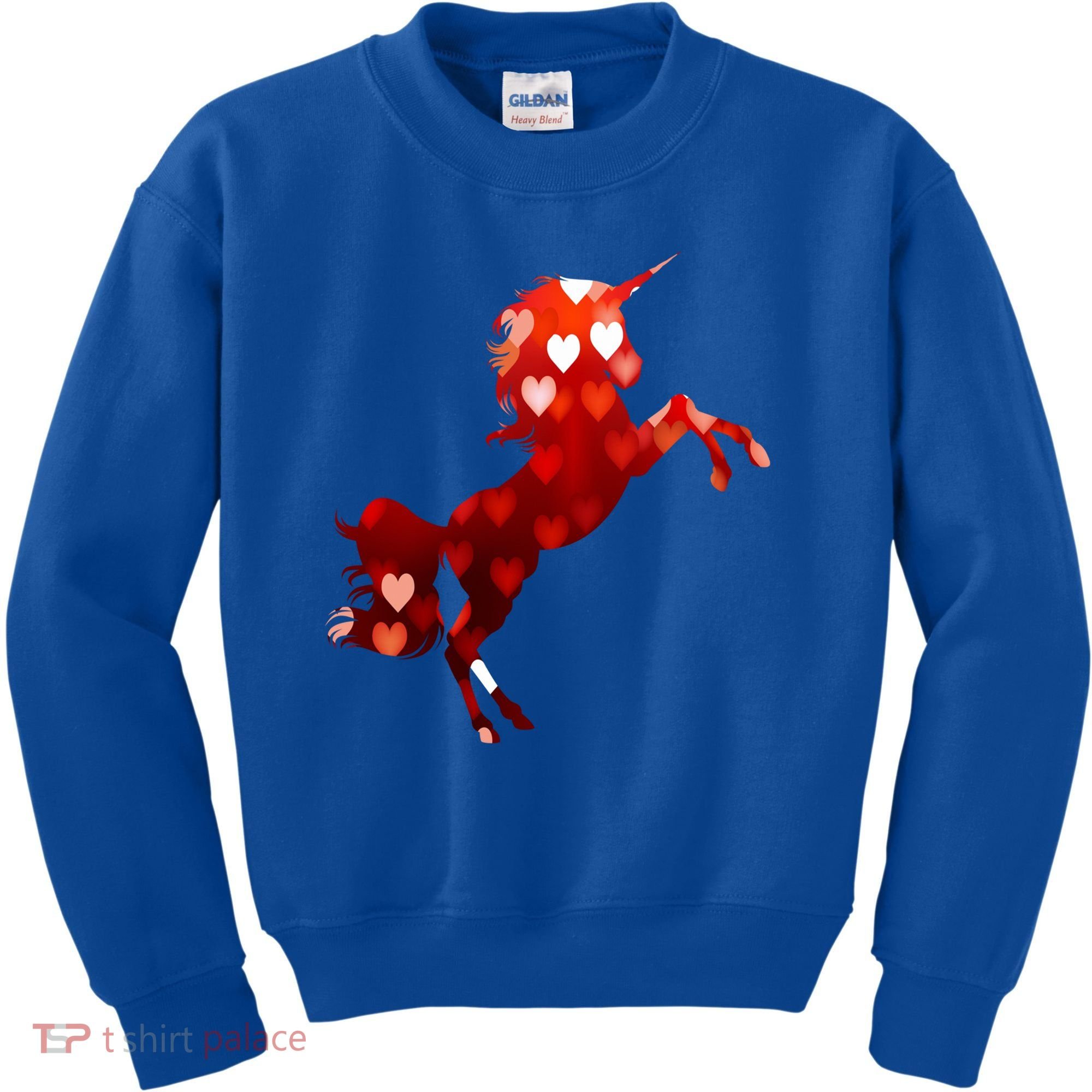 Valentines Day Unicorn Hearts Meaningful Gift Kids Sweatshirt