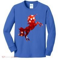 Valentines Day Unicorn Hearts Meaningful Gift Kids Long Sleeve Shirt thumb 0