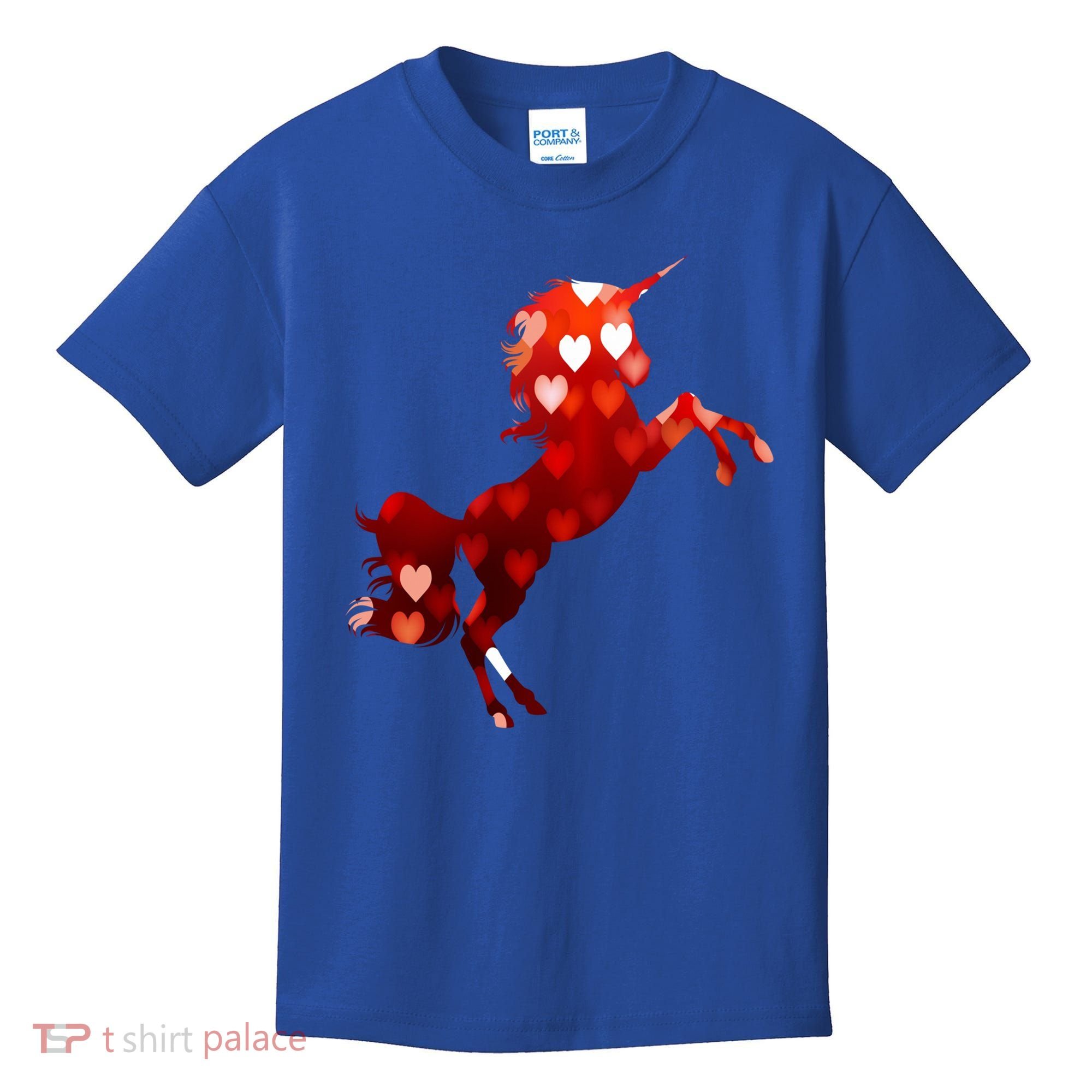 Valentines Day Unicorn Hearts Meaningful Gift Kids T-Shirt