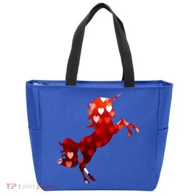 Valentines Day Unicorn Hearts Meaningful Gift Tote Bag